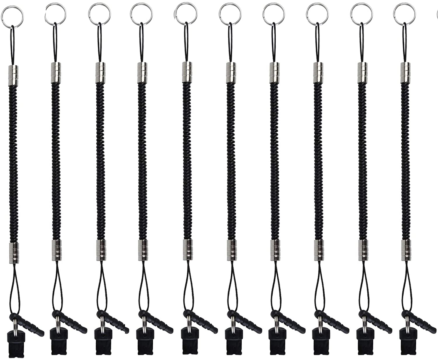 Stylus Tether 10 Pack of Detachable Elastic Coil Lanyards/Tether