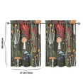 thumbnail image 2 of Mushroom (24) Kitchen Curtains - Vintage Tier Curtains for Bathroom Living RV Rod Pocket Window Drapes 36 Inch 2 Panels Set 28"x36" Window Treatment Tiers, 2 of 4
