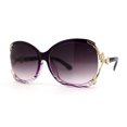 thumbnail image 3 of Womens Rhinestone Jewel Butterfly Exposed Lens Diva Sunglasses Purple Smoke, 3 of 5