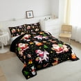 thumbnail image 4 of Manfei Cartoon Santa Claus Bedding Comforter Set,Merry Christmas Twin Comforter Sets,Red White Black Bedding Set For Girl,Breathable Home Decor Reversible,2-Piece, 4 of 9