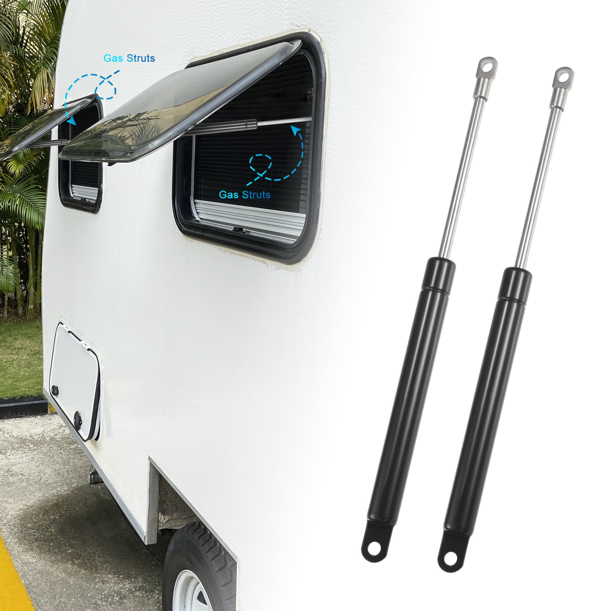 Unique Bargains 10 Inch Lift Supports Struts Gas Spring for RV Car Window 80Ib/356N Black