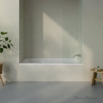 Voltaire 72 x 36 Right Drain Soaking Alcove Bathtub in Glossy White with Integrated Armrest