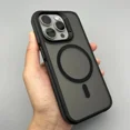thumbnail image 3 of Luxury Magnetic Matte Translucent Armor Shockproof Case For iPhone 16 15 14 13 12 11 Pro Max Plus Magsafe Wireless Charge Cover Khaki For iPhone 11, 3 of 6