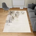 thumbnail image 2 of Flowers Turkish Area Rug, Buds Leaf at the top Left Corner Season Celebrating Theme Illustration, Soft Carpet for Living Room Decor, 5.2' X 7.6', Umber White, by Ambesonne, 2 of 4