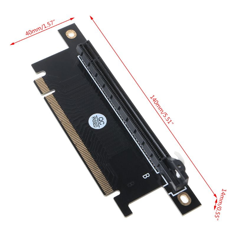 1Pcs PCIE PCI Express 16X 90Degree Adapter Card PC Connector for 1U Computer 