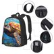 thumbnail image 2 of Balery Colorful Underwater Sea Turtle Mochila para hombre y mujer - Tela Oxford 600D resistente - Gran capacidad, resistente al agua, ideal para la escuela, viajes y senderismo, 2 of 6