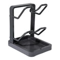 thumbnail image 2 of Double Layer Kitchen Pot Lid Storage Rack With Tray, Gray Plastic Organizer, Multifunctional Lid And Utensil Holder For Stove Top, 2 of 9