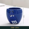 thumbnail image 2 of JONJUMP 100ML Blue Large Capacity Cute Coffee Mug Breakfast Tea Milk Cups and Mugs with Spoon Ceramic Expression Drinkware, 2 of 3
