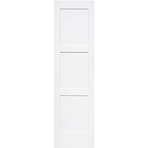 Kimberly Bay Shaker 3-Panel Solid Core Primed White Interior Door Slab
