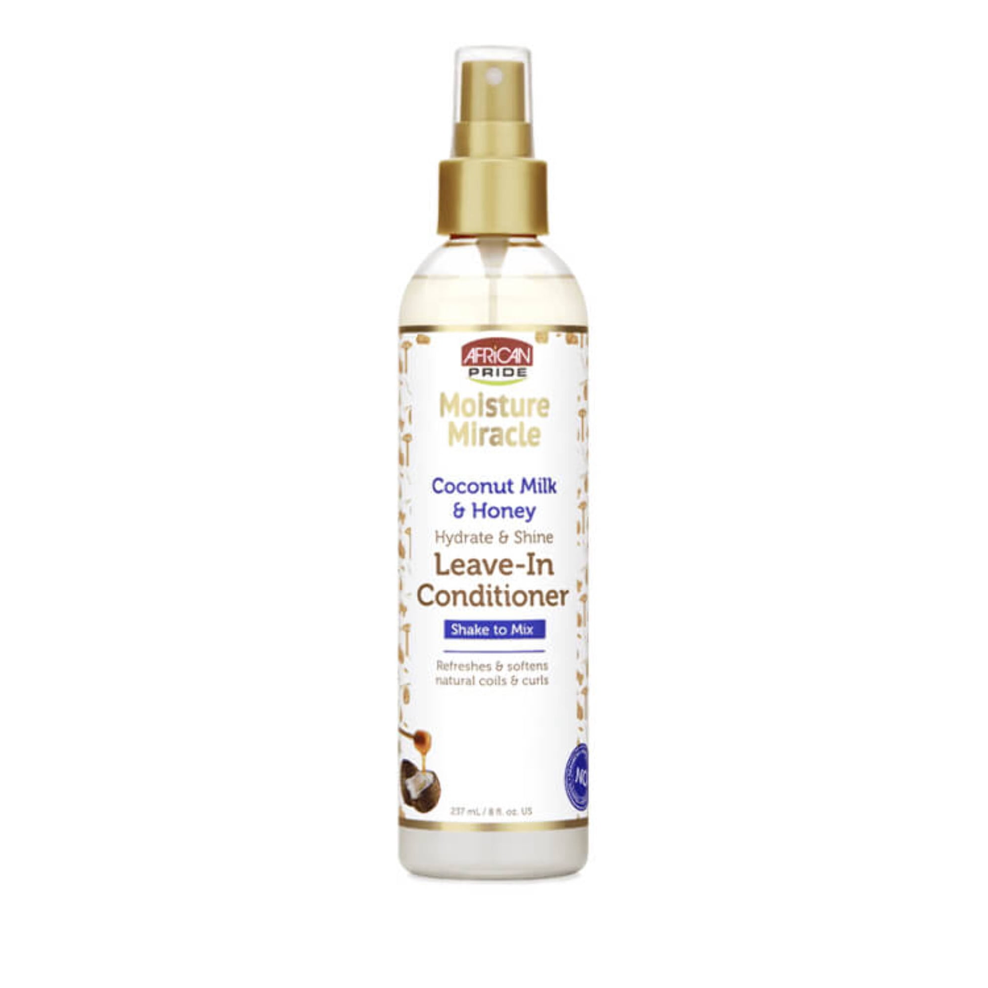 African Pride Moisture Miracle Leave-in Cond Spray Hydrate & Shine  8 oz.  Moisturizing  Unisex
