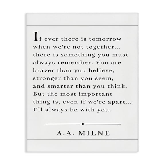 Stupell Industries Transitional I'll Always Be With You A.A. Milne Canvas Art, 16 x 20, by Lettered and Lined