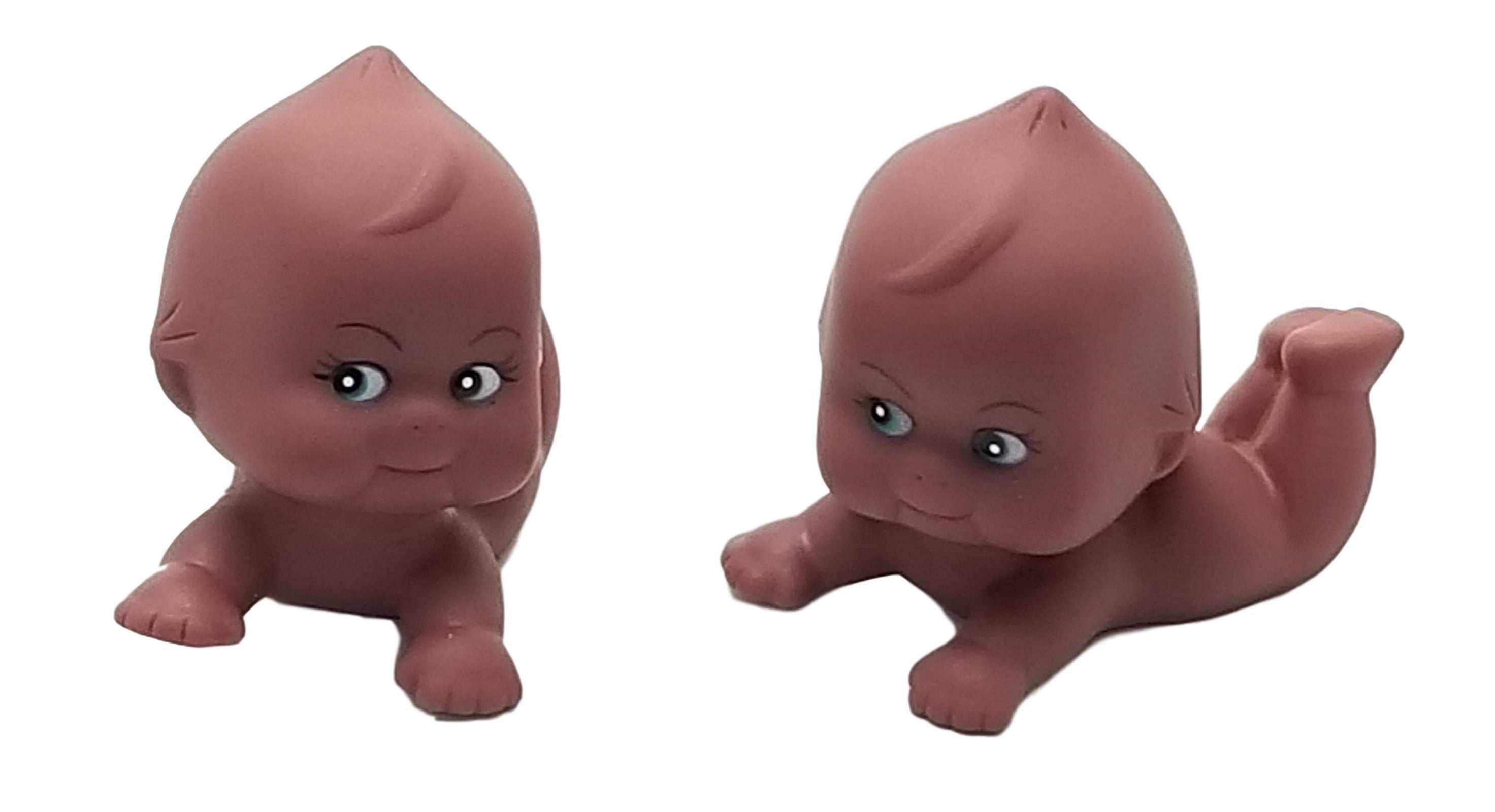 6 Black Kewpie dolls PVC rubber 4" long baby shower favors decoration