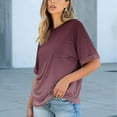 thumbnail image 4 of ZQGJB Women Oversized Ombre T Shirts Loose Casual Tie Dye Gradient Color Print Summer Short Sleeve Crewneck Tunic Tops Basic Workout Tees with Pocket Dark Gray L, 4 of 6