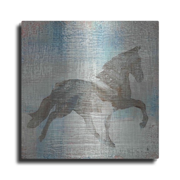 Luxe Metal Art 'Cheval II Brown' by Studio Mousseau, Metal Wall Art, 24"x24"