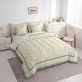 thumbnail image 3 of Homewish Vintage Flowers Twin Bedding Sets 7-Piece for Teenagers,Abstract Geometric Plaid Bedding Comforter Set Microfiber,Chic Floral Blossoms Breathable Sheet Sets,Ultra Soft Home Decor, 3 of 8