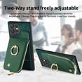 thumbnail image 5 of Decase Wallet Case for Samsung Galaxy A35,Shockproof Rugged Phone Cover With 360° Rotatable Ring Kickstand & Back Zipper Card Pocket Cloth Fabric Hybrid PU Leather,for Women Men,Green, 5 of 10