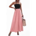 thumbnail image 3 of PRETTYGARDEN Women's Spring Strapless Maxi Dresses Patchwork Long Flowy Pockets Elegant Going Out Summer Tube Top Dress, 3 of 8