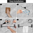 thumbnail image 3 of Towel Bar Hand Towel Holder for Kitchen/Bathroom Wall Mounted SUS304 Brushed Stainless Steel Towel Rack Rust/Scratch Resistant Towel BarsNo Drilling - Self Adhesive - 21.65 inch, Black, 3 of 8