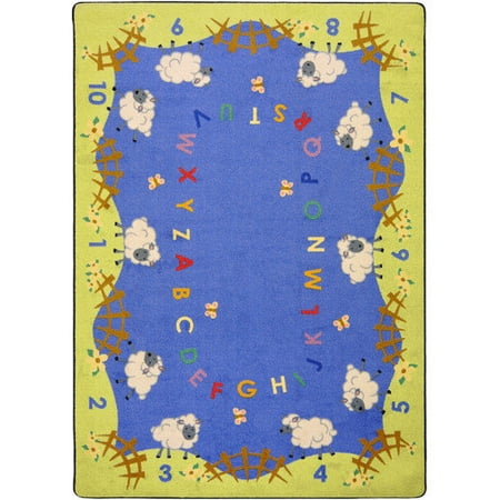 Joy Carpets Kid Essentials - Infants & Toddlers Lamby Pie, 5'4" x 7'8", Multicolored