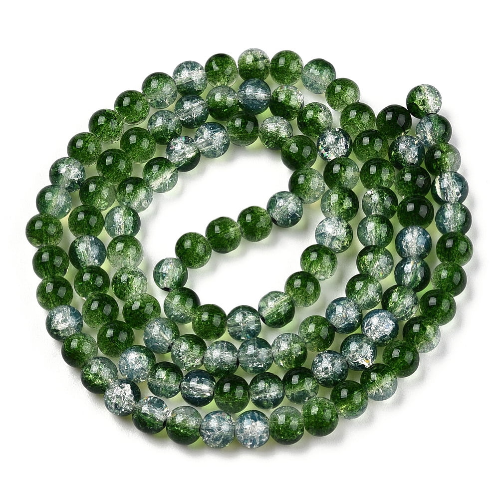 Transparent Baking Painted Glass Beads Strands Imitation Opalite Round Green 10x9.5mm Hole: 1.4mm about 80pcs/strand 30.87 inch(78.4cm) DIY