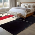 thumbnail image 5 of Red Black Color Block Area&nbsp;Rug 5x7ft Dark Style Non-Slip&nbsp;Washable Square&nbsp;Rugs Soft Felt Indoor Floor Mat for Bedroom Kitchen Living Room Bathroom, 5 of 9
