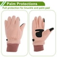 thumbnail image 3 of Guantes de ciclismo de dedo completo para mujer, guantes de motocicleta para escalar, motocicleta, ciclismo, doble forro polar, rosa, talla única, 3 of 6
