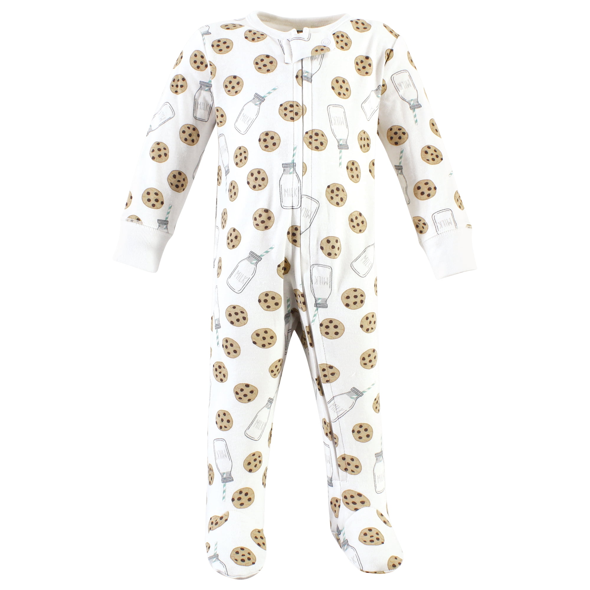 Hudson Baby Unisex Baby Cotton Sleep and Play, Mint Gray Milk And Cookies, 6-9 Months