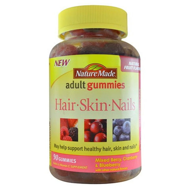 Nature Made Hair, Skin, Nails Adult Gummies, Mixed Berry ...