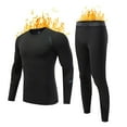 thumbnail image 2 of Thermal Underwear Men Heated Base Layer Set Thermal Underwear Mens Thickening Pant Set Base Layer Men Black S, 2 of 7