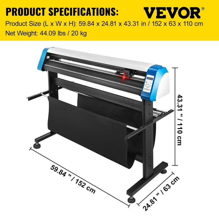 VEVOR Vinyl Cutter 53 Inch Plotter Machine Automatic Paper Feed Vinyl  Cutter Plotter Speed Adjustable Sign Cutting with Floor Stand Signmaster