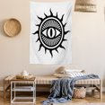 thumbnail image 2 of Occult Decor Tapestry, Third Eye Symbol in Sun Circle Pattern the Locus of Force Art Print Image, Wall Hanging for Bedroom Living Room Dorm Decor, 40W X 60L Inches, Black and White, by Ambesonne, 2 of 5