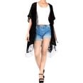 thumbnail image 3 of HAPPY BAY Women's Chiffon Summer Beach Open Front Maternity Beachwear Duster Kimono Cardigan XL-XXL Lace Crochet_AB734, 3 of 4