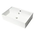 thumbnail image 6 of ALFI Brand ABC901-W White 24" Modern Rectangular Above Mount Ceramic Sink with Faucet Hole, 6 of 10