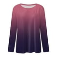 thumbnail image 4 of Femmes Daily Tops Manches Longues Confortable Gradient Imprimer Blouse Tops Casual Manches Longues Col Tunique Pull-Over Chemises, 4 of 4