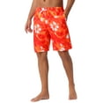 thumbnail image 4 of INSPIRE CHIC Men's Tropical Floral Print Elastic Waist Drawstring Hawaiian Summer Beach Swim Shorts 28 Red, 4 of 5