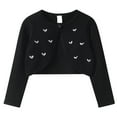 thumbnail image 1 of Girls Hand Embroidered Heart Pattern Knitted Cardigan Shawl Lightweight Open Front Long Sleeve Button Closure For Spring And Autumn Seasons, 1 of 8