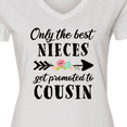 thumbnail image 4 of Inktastic Only the Best Nieces Get Promoted to Cousin Women's V-Neck T-Shirt, 4 of 5