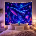 thumbnail image 2 of Cosmic Whale & Glowing Jellyfish in a Starry Ocean Scene, Dreamy Psychedelic for Ocean Lovers, Marine Life Wall Art, Housewarming Gift, Tapestry Wall Hanging for Bedroom, Living Room and Dorm, 2 of 7