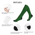 thumbnail image 5 of Lsque Buffalo Plaid Green Black Pattern Sport Compression Socks for Men & Women 15-20 mmHg Knee High Nurse Pregnant Running Medical and Travel Athletic, 5 of 6