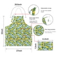 thumbnail image 7 of Yellow Lemon Flowers LightBlue Pattern Apron-Garden Aprons for Women with Pockets-Cotton Linen Waterproof Kitchen Cooking Gardening Aprons Adjustable for Kitchen,Cooking,BBQ and Salon 33x27 Inch, 7 of 7