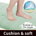 thumbnail image 3 of Alfombra de baño de espuma viscoelástica POWKOL, 61 x 40 cm, cómoda, suave, con gran absorción de agua, lavable a máquina, antideslizante, gruesa, fácil de secar, verde pálido, 3 of 6