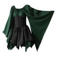 thumbnail image 2 of Elf Forest Costume, Medieval Fairy Dress, Renaissance Corset Set, Womens Traditional Irish Dress Renaissance Medieval Costume Flare Sleeve Corset Halloween Victorian Short Dress , Black M, 2 of 4