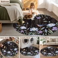 thumbnail image 5 of Round Rug 5Ft Washable Non-Slip, Spring Flowers Circle Area Rugs for Living Room Bedroom, Blue Floral Leaves Birds Country Farm Wood Grain Indoor Floor Mats Carpet Runner for Home Decor Aesthetic, 5 of 8