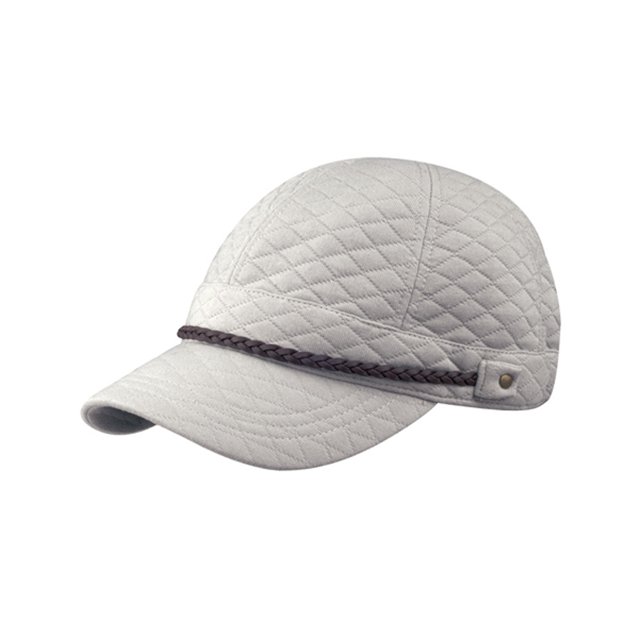 Patrón de diamante Cap de algodón acolchado - gris - pequeño MCap Gorra de béisbol