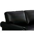 thumbnail image 5 of Small Loveseat Couch Sofa with Storage Boxes and Wood Leg, Faux Leather Mid Modern Century 2-Seat Sofa with Nails Decoration for Small Space/Living Room/Studio/Apartment, Black, 5 of 7