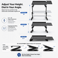 thumbnail image 4 of WorkEZ Adjustable Keyboard Stand, On-Desk Keyboard and Mouse Riser, 2.3 to 18 in., Foldable Aluminum, Black, 4 of 9