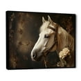 thumbnail image 2 of Designart "Majestic Duality White Beige Horse" Animals Floater Framed Canvas Art Print, 2 of 7