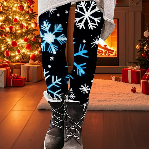 Hueook Thermal Leggings for Women Womens Christmas Fashion Printed Leggings Yoga Casual Pants Leggings Multicolor 2X