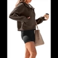 thumbnail image 1 of Sudaderas con Capucha y Cremallera para Mujer, Chaquetas de Forro , Sudaderas de Gran Tamaño, Conjuntos de Moda de Otoño, Suéteres, Ropa de Invierno. Marrón Oscuro XL, 1 of 8