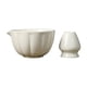 thumbnail image 1 of Cuenco de cerámica para matcha, recipiente de porcelana con pico vertedor, matcha hecho a mano blanco con soporte, 1 of 9